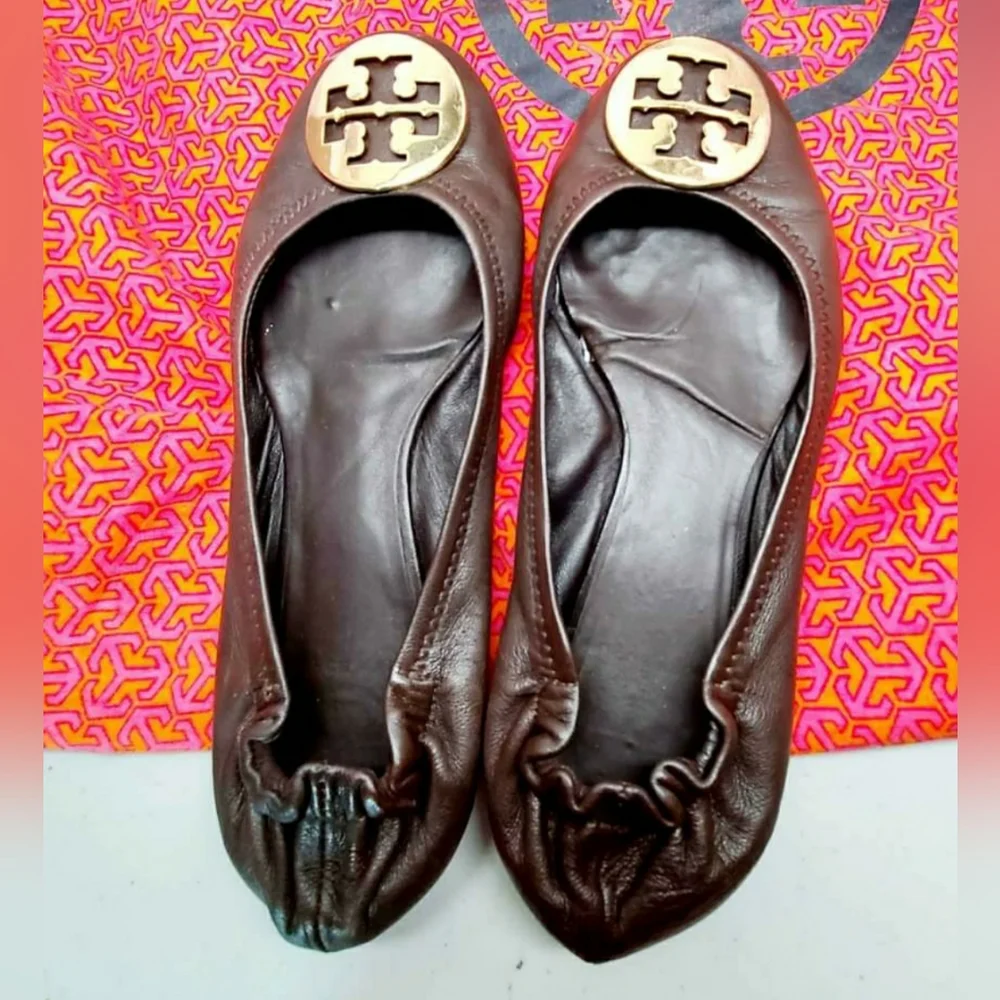 Tory Burch Brown Ballet Flats Size 7.5